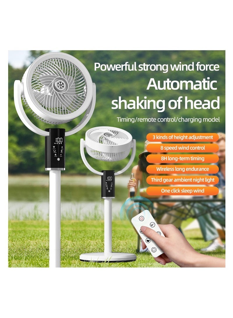 JAJEEK مروحة قائمة، مروحة قائمة لغرفة النوم، مروحة قائمة بتدوير 180°+90°، مروحة قاعدة هادئة بمحرك DC بسرعة 8 مع جهاز تحكم عن بعد ومؤقت | جهاز توزيع هواء موفر للطاقة للمنزل وغرفة النوم والمكتب (F5) - Image 2