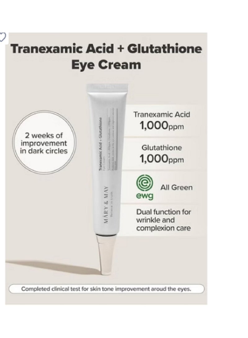 MARY & MAY Marie & May Tranexamic Acid + Glutathione Eye Cream - 30ml - Image 2