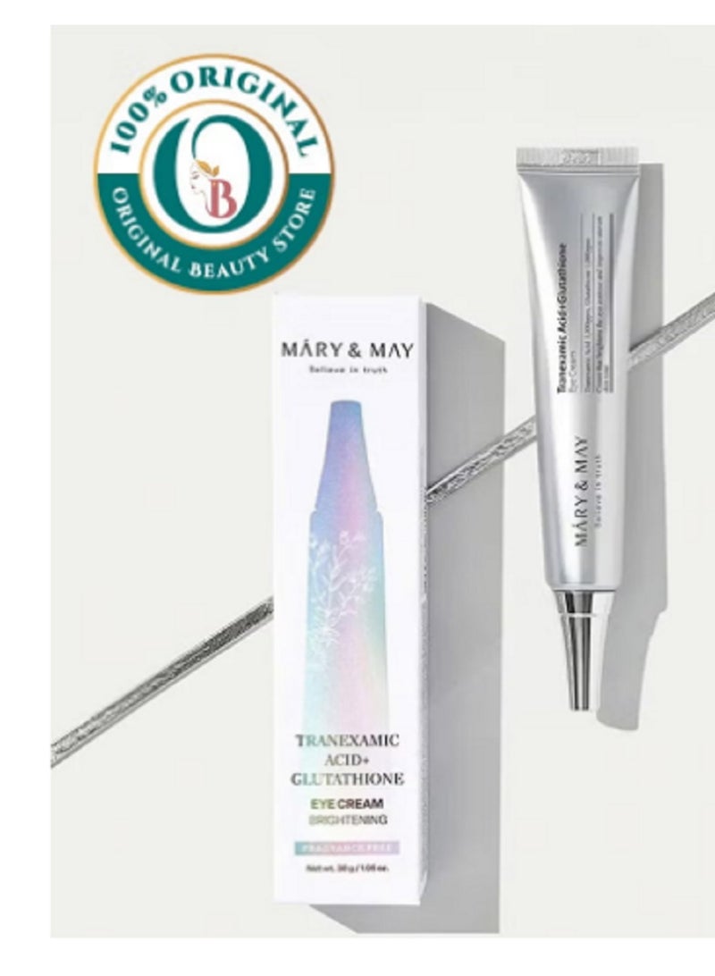 MARY & MAY Marie & May Tranexamic Acid + Glutathione Eye Cream - 30ml - Image 1