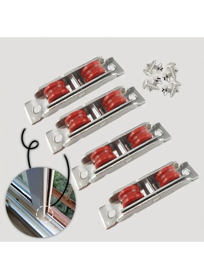 4pcs Adjustable Nylon Groove Wheels Set For Sliding Doors And Windows - Image 3