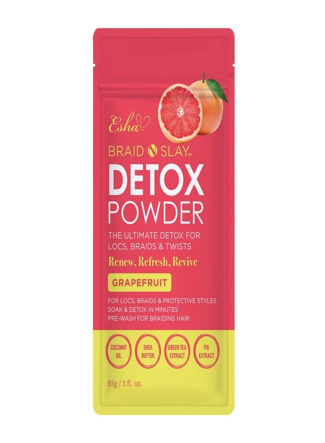 Esha Braid N Slay Detox Powder - Scalp Cleanser for Braids, Locs & Twists - Removes Buildup, Odor & Prewashes Synthetic Hair - Non-Stripping, Soothing, 85g (85g, GRAPEFRUIT) - Image 1