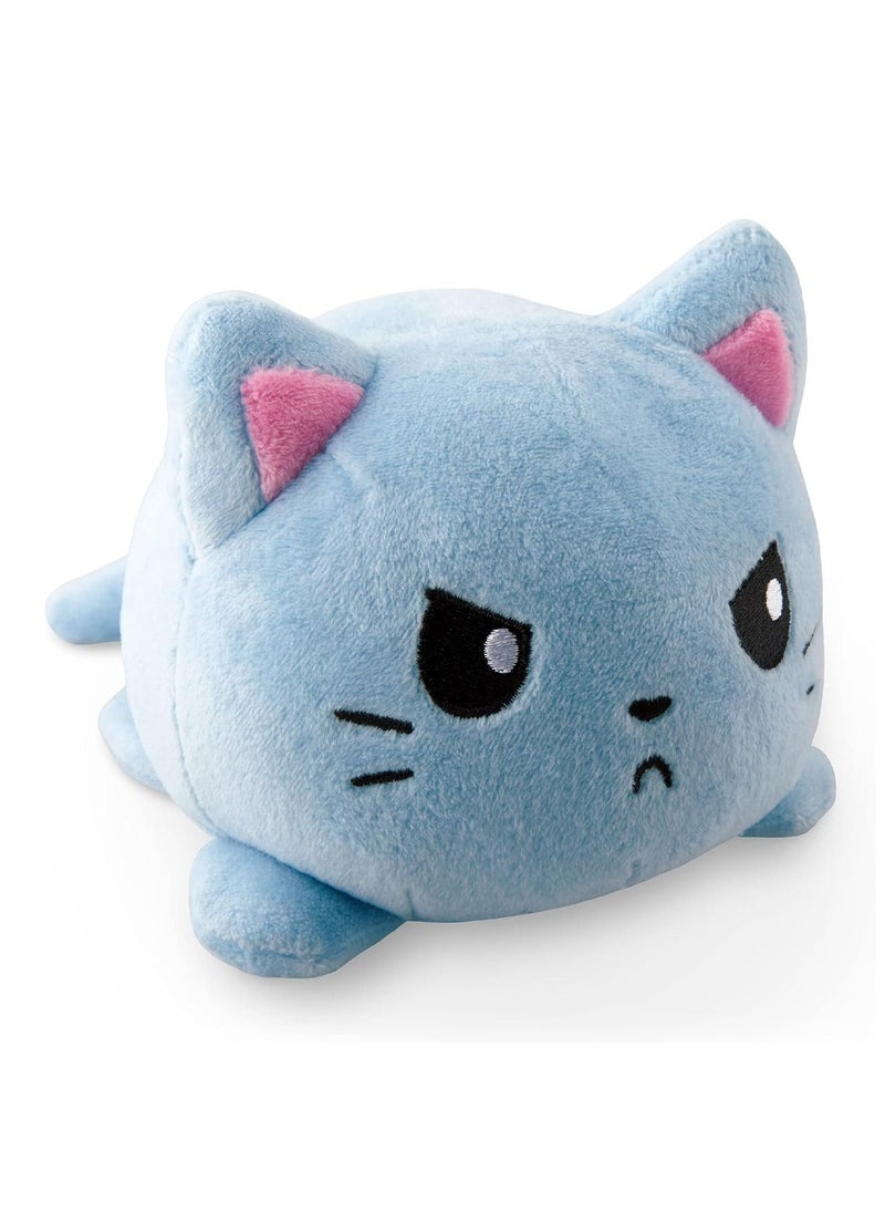 The Original Reversible Cat Plushie - Russian Blue - Cute Sensory Fidget Stuffed Animals That Show Your Mood 20cm