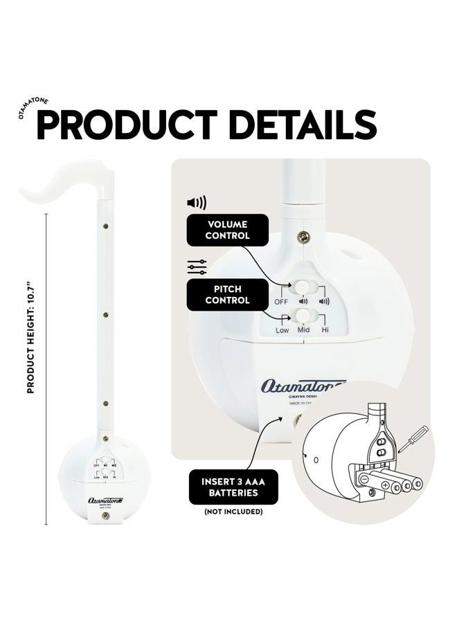 Otamatone English Edition, Japanese Electronic Musical Instrument Synthesizer by Cube/Maywa Denki, White - Image 4
