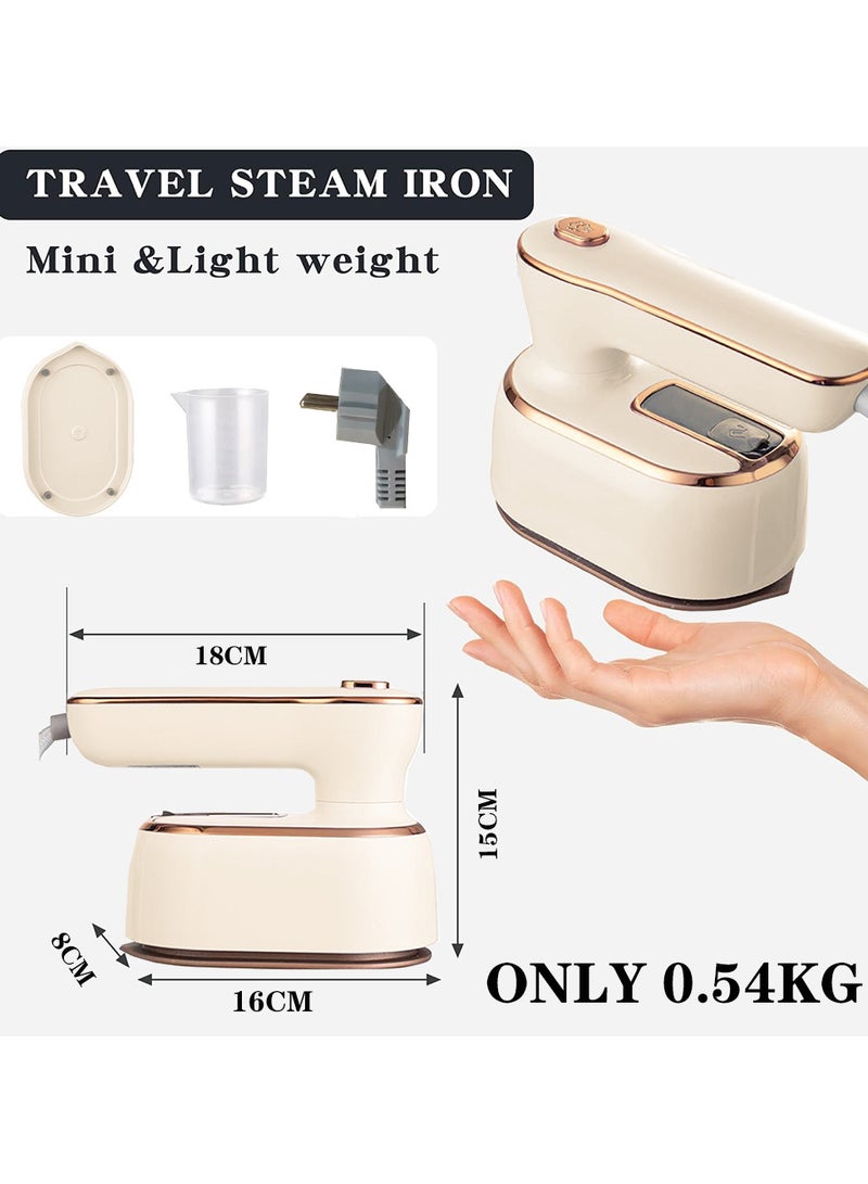 Mini Travel Steam Iron - 1000 Watt Travel Steam Iron Portable Professional Handheld Garment Steamer 180° Rotating Foldable Home and Travel Garment Steamer Suitable for Home and Travel Garment Steamers