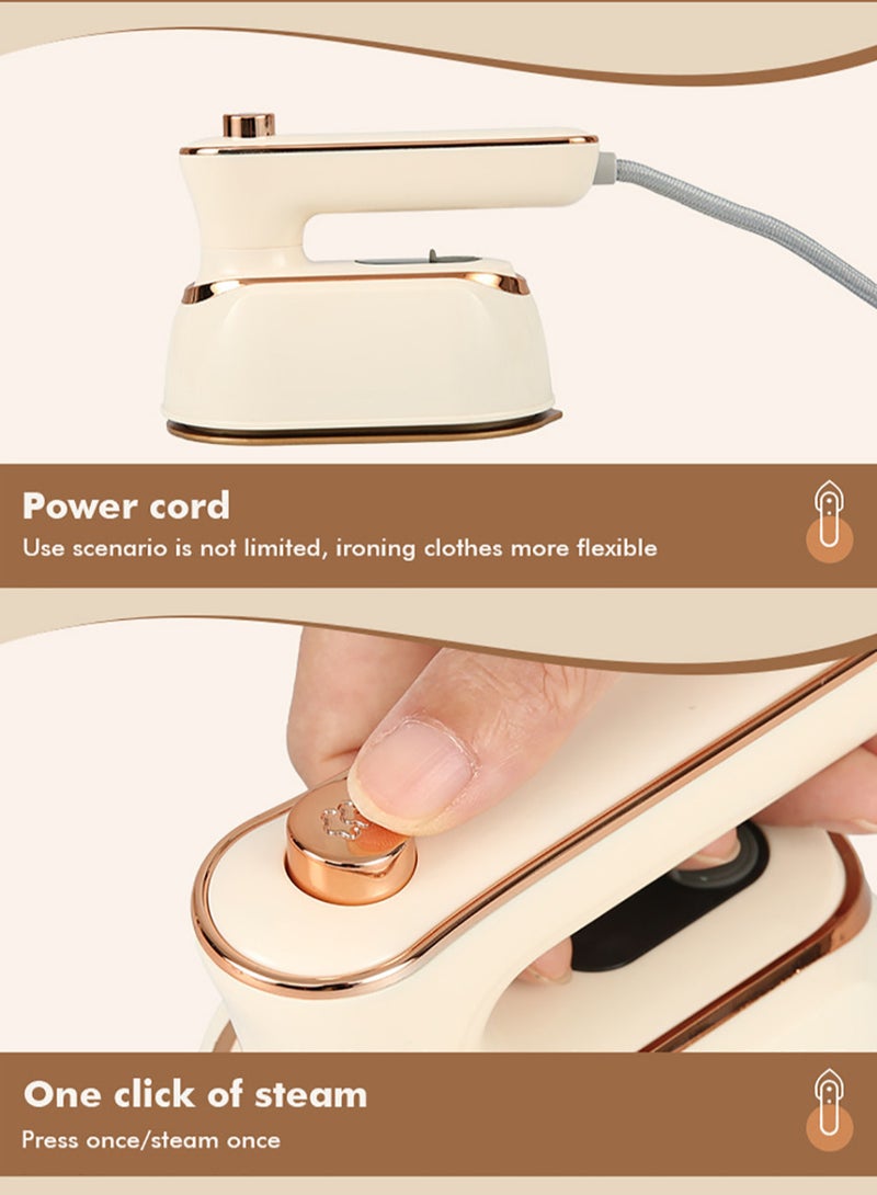 Mini Travel Steam Iron - 1000 Watt Travel Steam Iron Portable Professional Handheld Garment Steamer 180° Rotating Foldable Home and Travel Garment Steamer Suitable for Home and Travel Garment Steamers