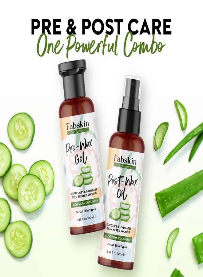 Fabskin Pre Wax Gel & Post Wax Oil Combo 100ml Each | With Aloevera & Cucumber | Cleansing & Moisturizing - Image 2