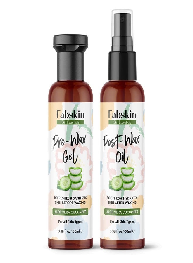 Fabskin Pre Wax Gel & Post Wax Oil Combo 100ml Each | With Aloevera & Cucumber | Cleansing & Moisturizing - Image 1