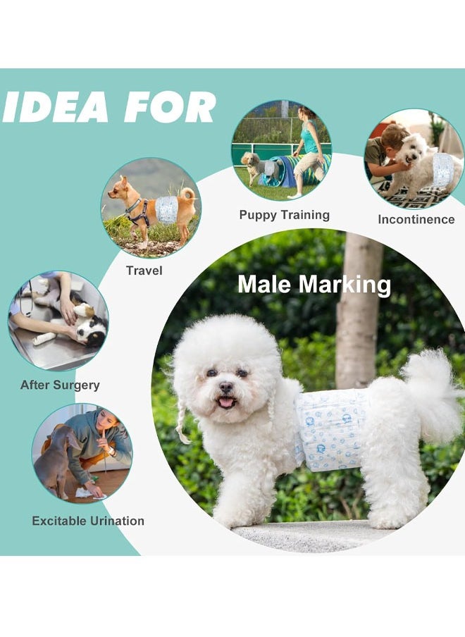 12Pcs Male Dog Diapers Absorbent Male Dog Wraps Belly Bands for Male Dogs with Leak Protection, Excitable Urination, Incontinence, or Male Marking  Leakproof Puppy Diapers Male Doggie Diaper