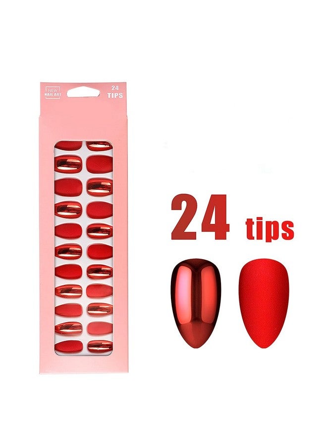 رابيدز فلو مجموعة 24 قطعة من الأظافر الصناعية الفرنسية الطويلة وصلات أظافر كاملة مع غراء مرفق بالأظافر (12 مطفي + 12 لامع) - Image 2
