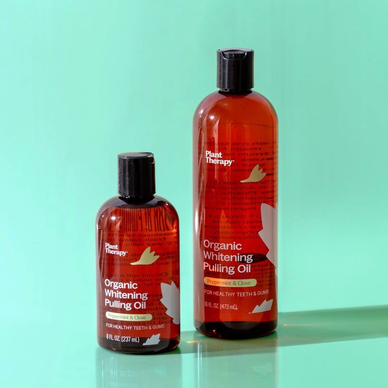 Plant Therapy Organic Whitening Pulling Oil 8 oz Peppermint & Clove, Naturally Whitens Teeth, Freshens Breath & Supports Gum Health, Helps Calm Oral Irritation and Discomfort, Natural Essential Oils - Image 5