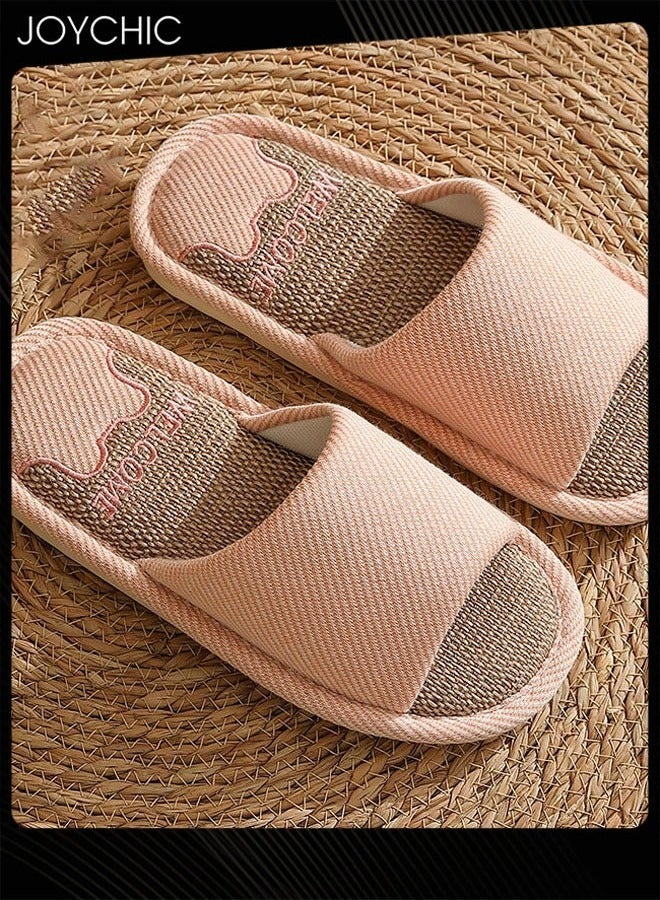 Joychic نعال نسائية صيفية منزلية غير قابلة للانزلاق ومقاومة للاهتراء لداخل المنزل، نعال مريحة لامتصاص العرق وقابلة للتنفس، نعال مسطحة - Image 1