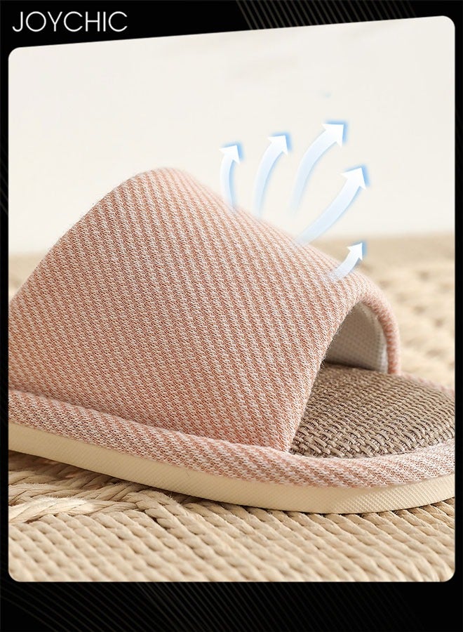 Joychic نعال نسائية صيفية منزلية غير قابلة للانزلاق ومقاومة للاهتراء لداخل المنزل، نعال مريحة لامتصاص العرق وقابلة للتنفس، نعال مسطحة - Image 4