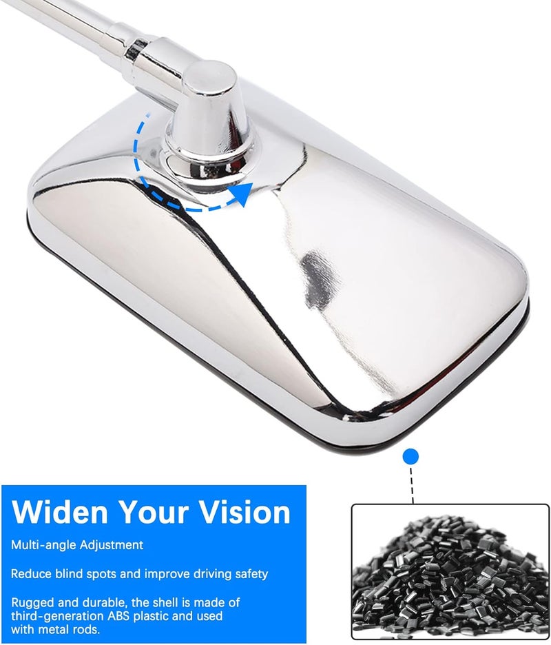 DREAMIZER Universal Motorcycle Rear View Mirror - Chrome Aluminum 7/8" 10MM Handlebar Side Mirrors - Image 5