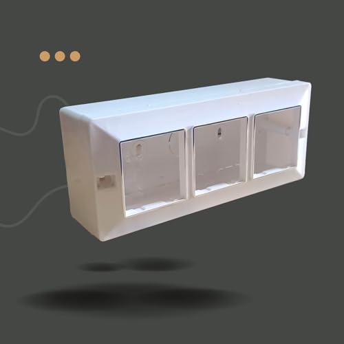 SEER 6-Module Surface Mount Gang Box, White, Glossy Polycarbonate, for Universal Modular Switches - Image 4