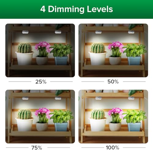 SANSI Puck Grow Light, LED Plant Light for Indoor Plants Full Spectrum Grow Lamp 10W (150 Watt Equiv), Small Hanging Plant Lamp with Timer Auto On Off 4 8 12 Hrs, 4-Level Dimmable for Plant Shelf - Image 3