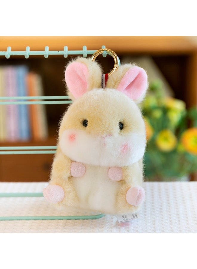 Genuine Spherical Doll Plush Toy Creative Rabbit Elephant Cartoon Bag Pendant Doll Panda Holiday Gift-Specifications:Yellow Bunny - Image 1
