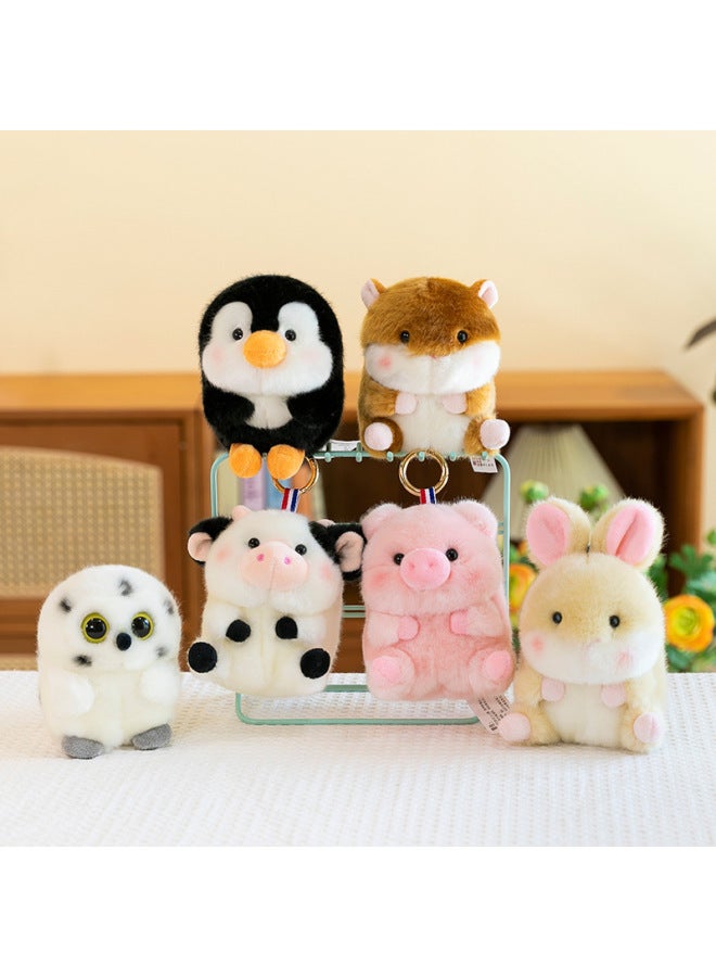 Genuine Spherical Doll Plush Toy Creative Rabbit Elephant Cartoon Bag Pendant Doll Panda Holiday Gift-Specifications:Yellow Bunny - Image 3