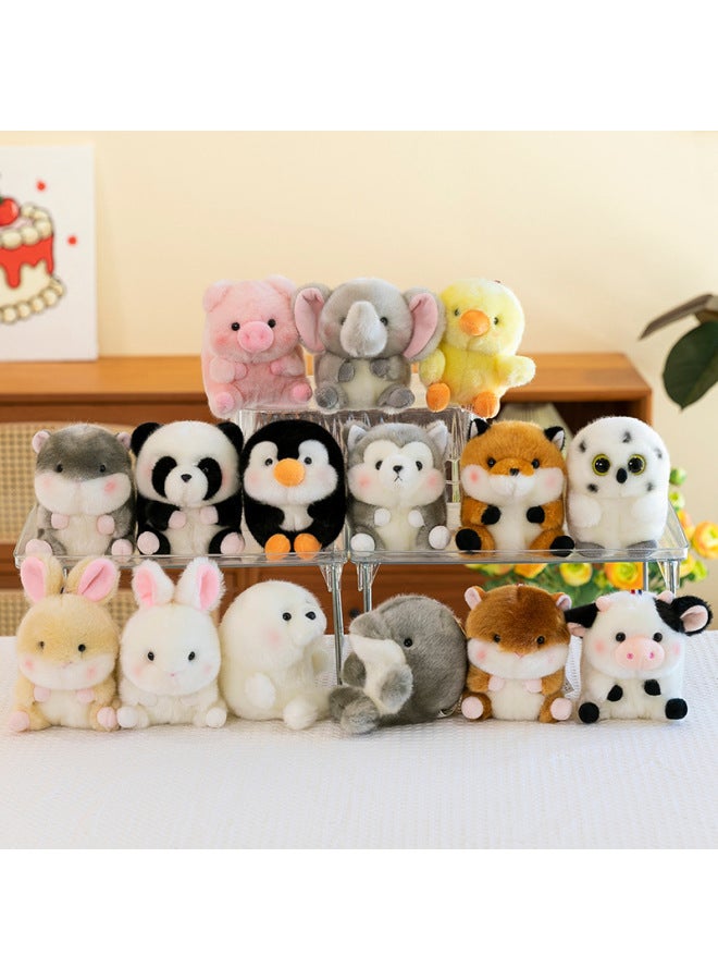 Genuine Spherical Doll Plush Toy Creative Rabbit Elephant Cartoon Bag Pendant Doll Panda Holiday Gift-Specifications:Yellow Bunny - Image 2