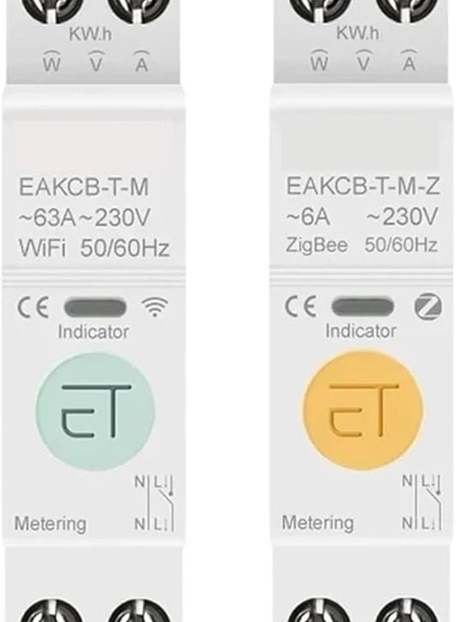 WiFi Smart Circuit Breaker 63A 1P N Energy Meter Voice Remote Control Switch - Image 1