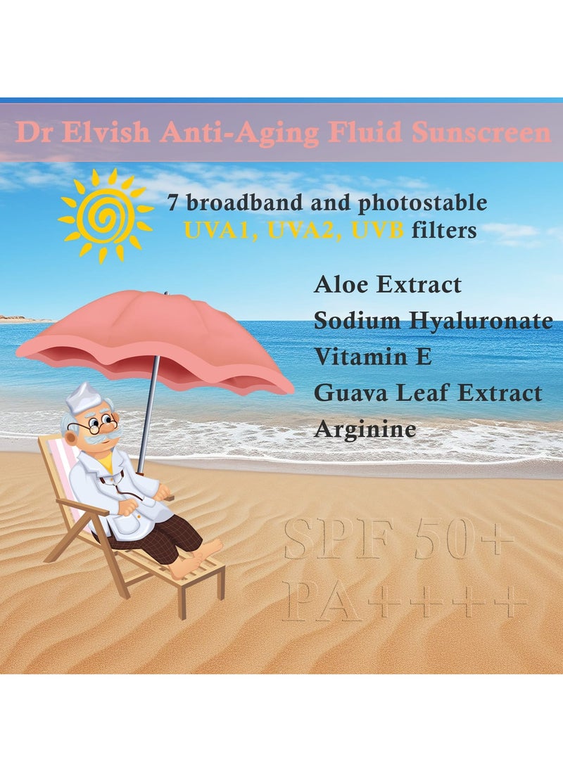 dr elvish - Fluid Sunscreen Anti-Aging SPF50 /PA ++++ - Image 1