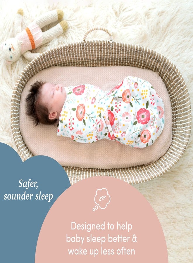 SleepingBaby Zippy Swaddle - Cozy Baby Swaddle Blanket with Convenient Bottom Zipper for Easy Diaper Changes - Pink Poppy - Small/Medium - Image 2