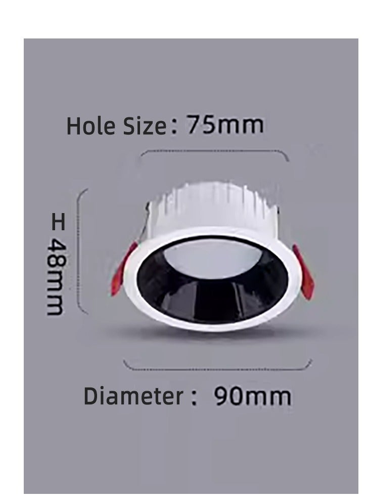 إضاءة سبوت LED 7 وات مع سائق منفصل AC85-265V، ضوء لوحة سقف COB سطحي أسود عاكس (عبوة من قطعتين) - Image 2