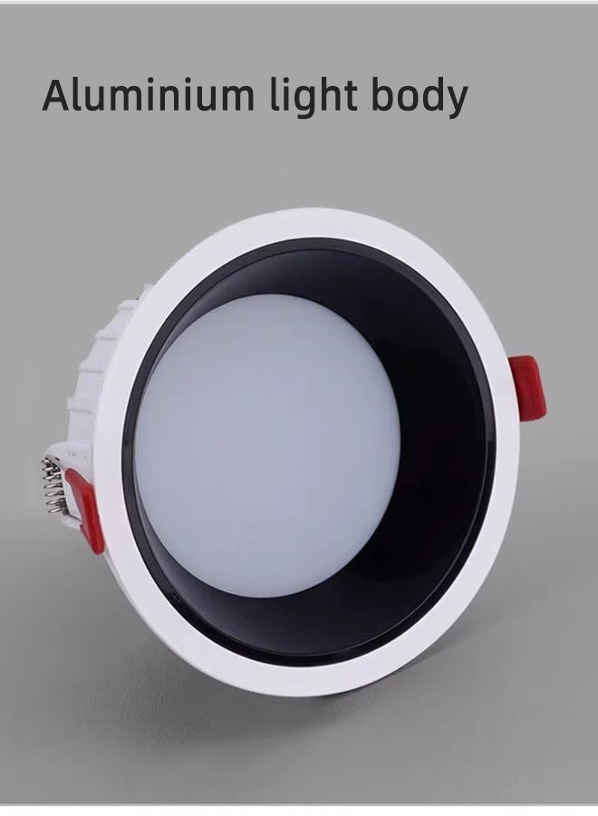 إضاءة سبوت LED 7 وات مع سائق منفصل AC85-265V، ضوء لوحة سقف COB سطحي أسود عاكس (عبوة من قطعتين) - Image 4