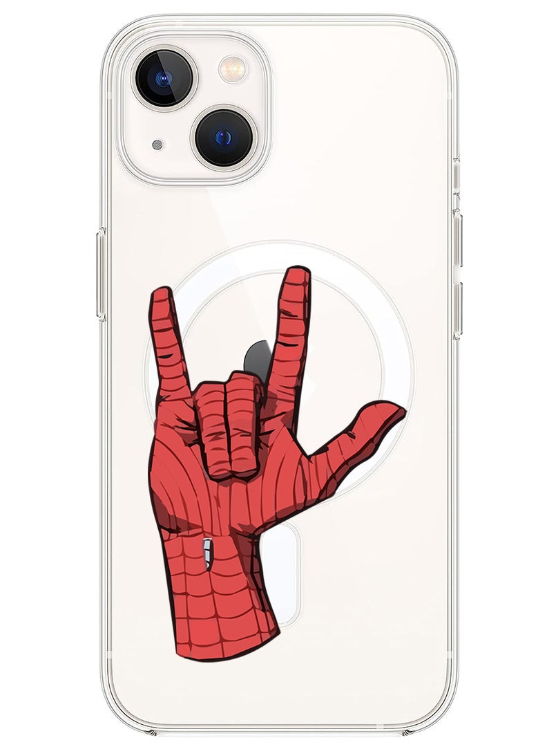 Theodor Magnetic Case for iPhone 14 6.1-inch Compatible with MagSafe Wireless Charging, Shockproof Phone Bumper Cover Spiderman Hand-01 - Image 1