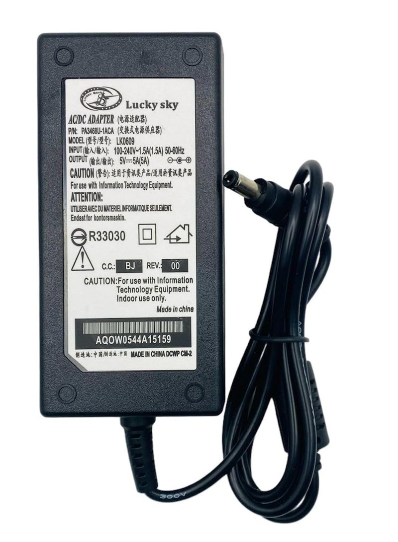 Lucky Sky Adapter DC 5V 5A, AC Adapter Power Supply Transformer Power Adapter Converter Wall Charge Adapter For Professional Home Use, black. (5V 5A) - Image 2
