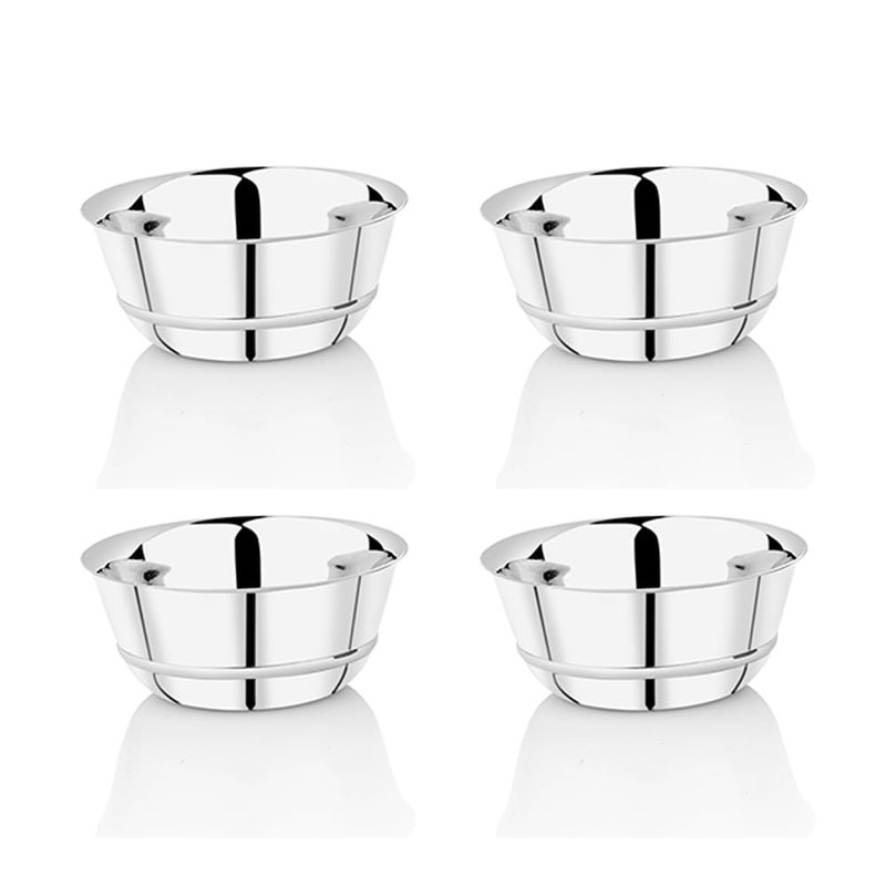 Ammantran Flower Wati- Stainless Steel Bowls | Multipurpose Serving Bowls for Daal, Raita, Gravy & Sweets | Durable & Elegant Kitchenware 200 ML, Set of 4 - Image 1