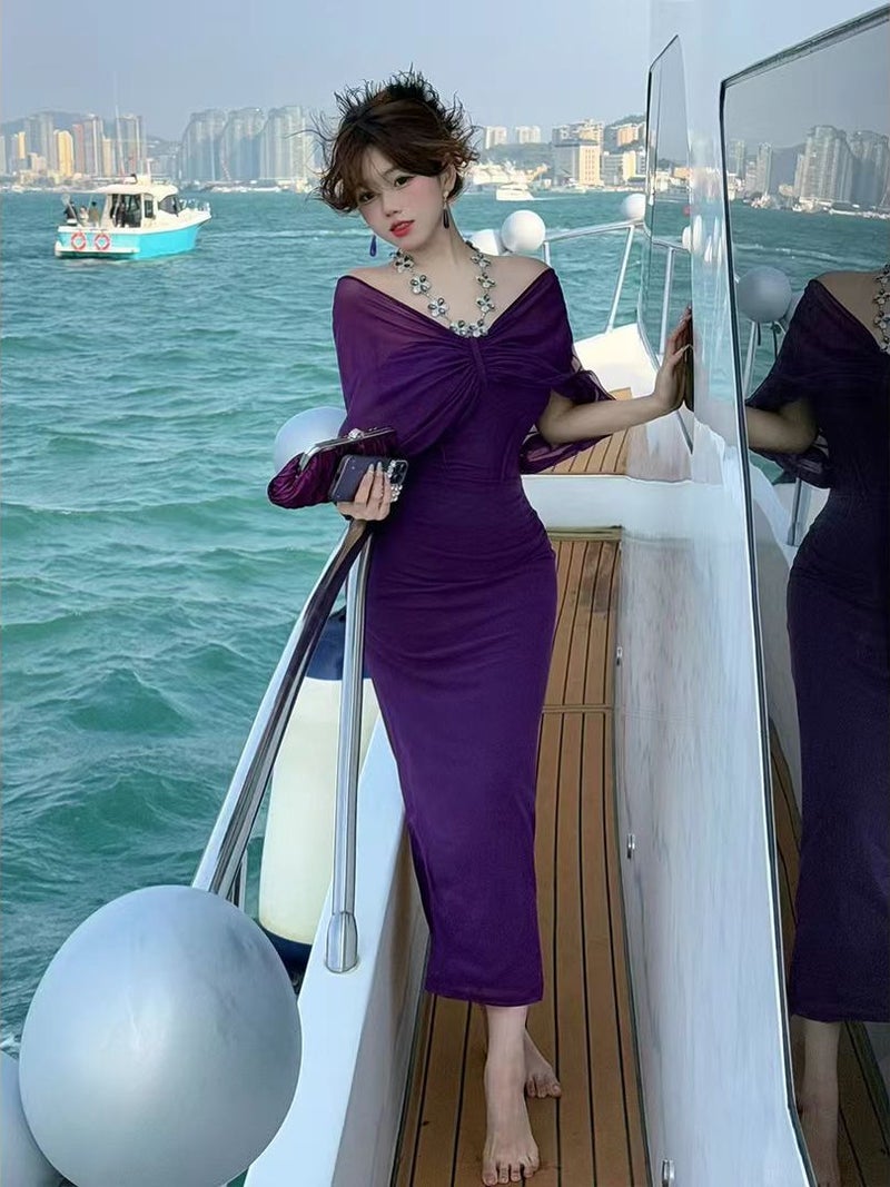 High-End Sense French High-End Sense Strapless Slimming Dress Women'S Royal Sister Socialite Elegant Hip Skirt Trendy - Image 2