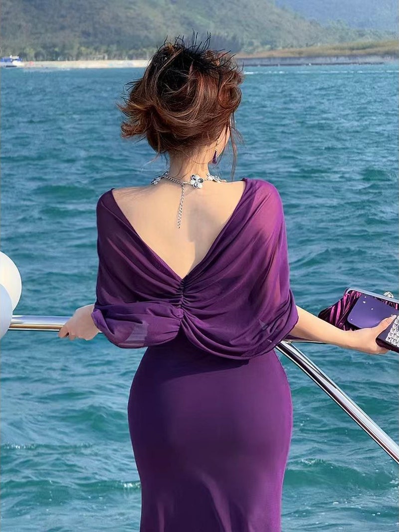 High-End Sense French High-End Sense Strapless Slimming Dress Women'S Royal Sister Socialite Elegant Hip Skirt Trendy - Image 3