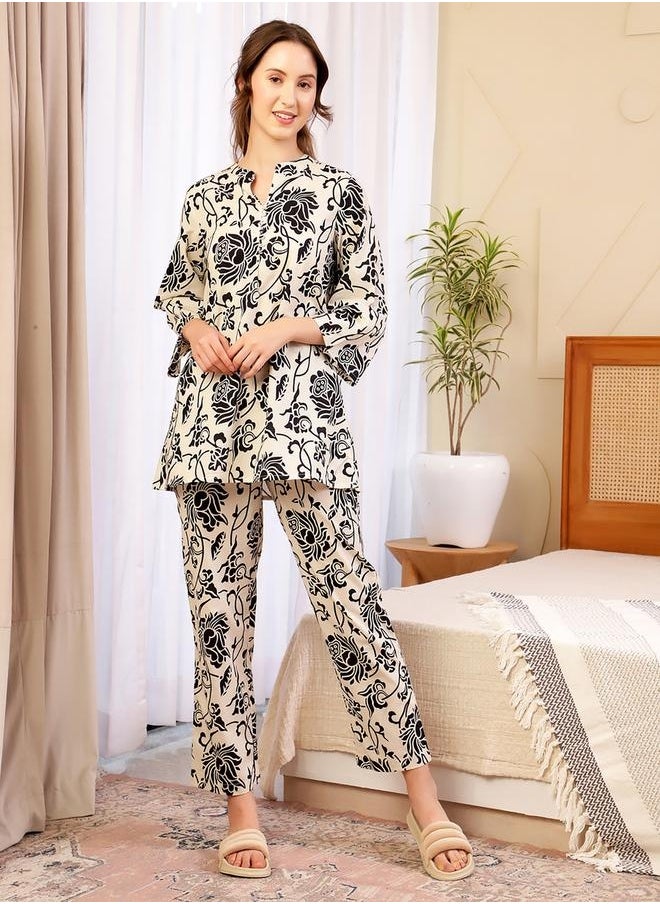 All-Over Floral Print Cotton Tunic with Trousers Co-Ords - pzsku/ZF9F805265810E9D11D91Z/45/_/1740487939/8ab5c103-6753-454f-9c2d-21d8552a8dbb