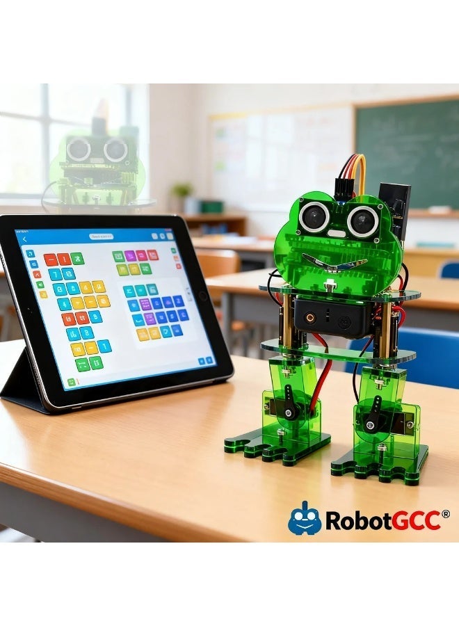 robotgcc Programmable Biped Robot for Kids and Students | Arduino Coding and Visual Block Programming | Walking Dancing Robot with Ultrasonic Obstacle Avoidance and Bluetooth App Control | STEM Learning DIY Robotics Kit - Image 2