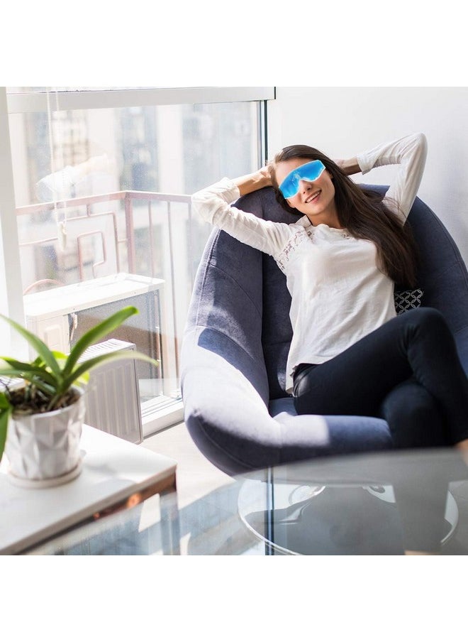 Polyvinyl Chloride Cool Gel Eye Mask Summer Ice Cooling Sleeping Mask For Eye Patches Remove Dark Circles Fatigue Cool Eye Patch Pads Eye Care (Pack Of 1),Blue