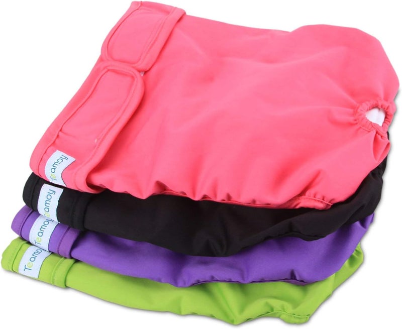 Teamoy 4pcs Washable Female Dog Diapers, Reusable Doggie Diaper Wraps for Female Dogs, Super-Absorbent and Comfortable, XL - Image 1
