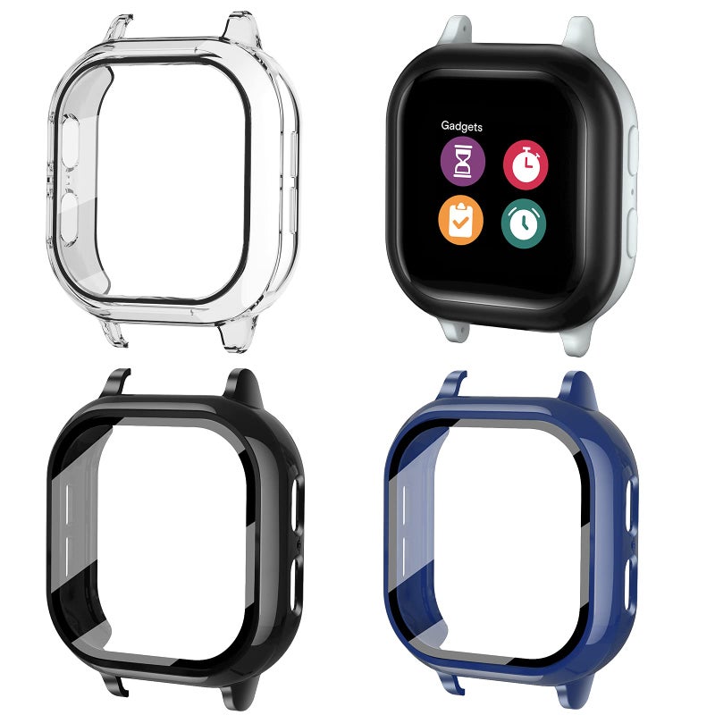 Snyeest [3-Pack] Snyeest Case Compatible for Gizmo Watch 2 Screen Protector for Kids, Tempered Glass case Only Compatible for Verizon Gizmo Watch 2(Black+Clear+Blue) - Image 1