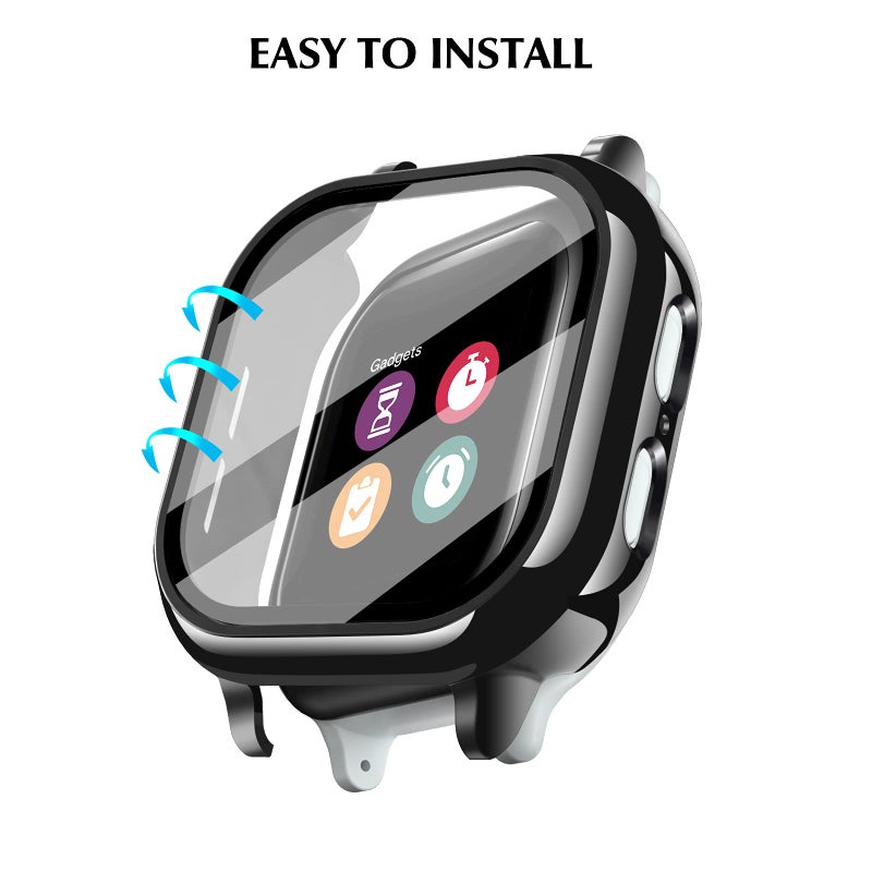 Snyeest [3-Pack] Snyeest Case Compatible for Gizmo Watch 2 Screen Protector for Kids, Tempered Glass case Only Compatible for Verizon Gizmo Watch 2(Black+Clear+Blue) - Image 5