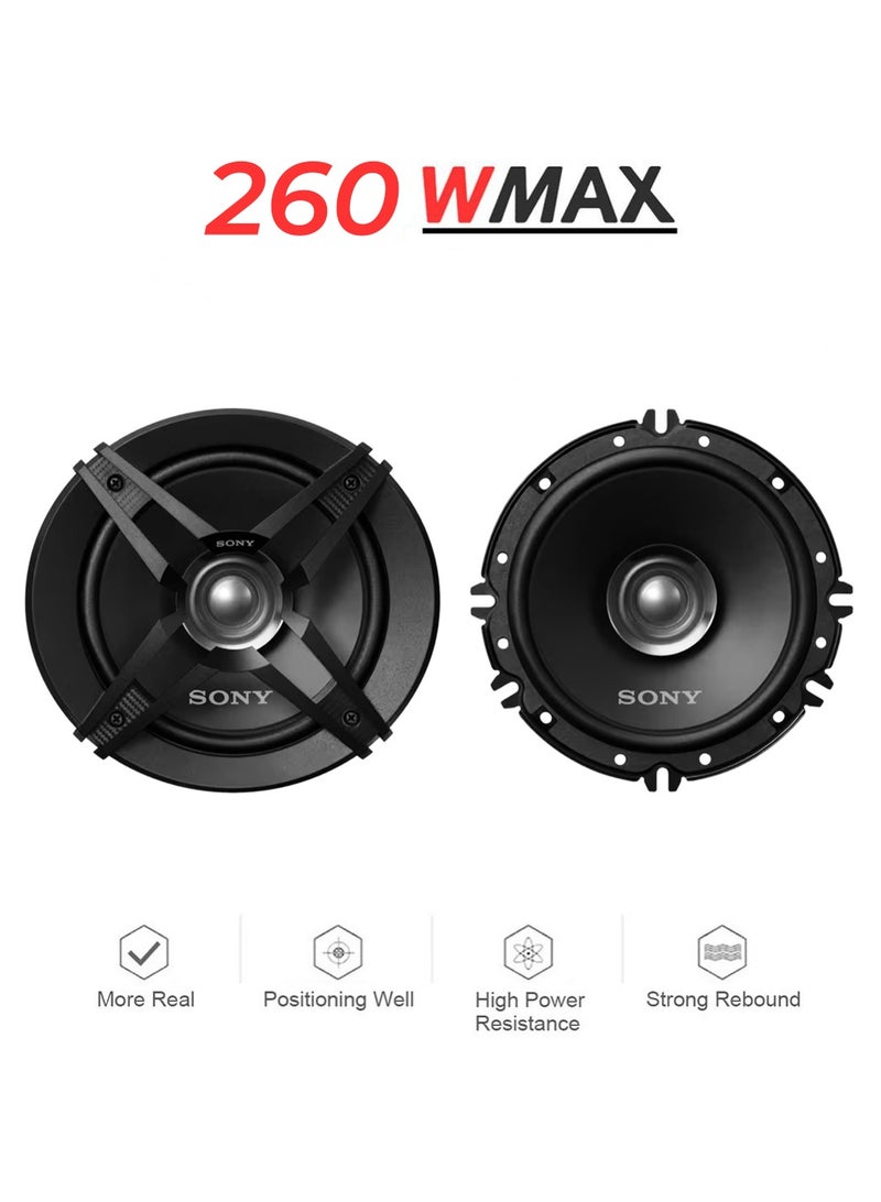 سوني اكسبلود مكبر صوت للسيارة ثنائي المخروط 45 وات/260 وات مكبر صوت موسيقي 16 سم ميجا باس - SONY XSFB161E - Image 1