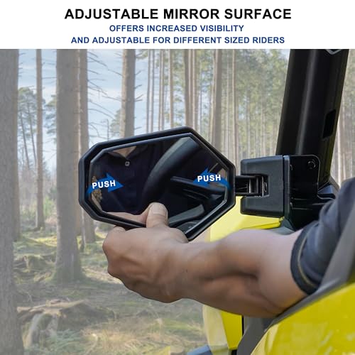 SAUTVS Adjustable Folding Side Rear View Mirrors for Can Am Maverick Trail Sport Commander, Premium Side Mirrors for Can-Am Maverick Trail Sport Commander 2018-2025 Accessories(2PCS, 715003639) - Image 5