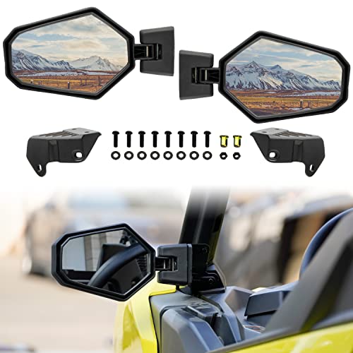 SAUTVS Adjustable Folding Side Rear View Mirrors for Can Am Maverick Trail Sport Commander, Premium Side Mirrors for Can-Am Maverick Trail Sport Commander 2018-2025 Accessories(2PCS, 715003639) - Image 1