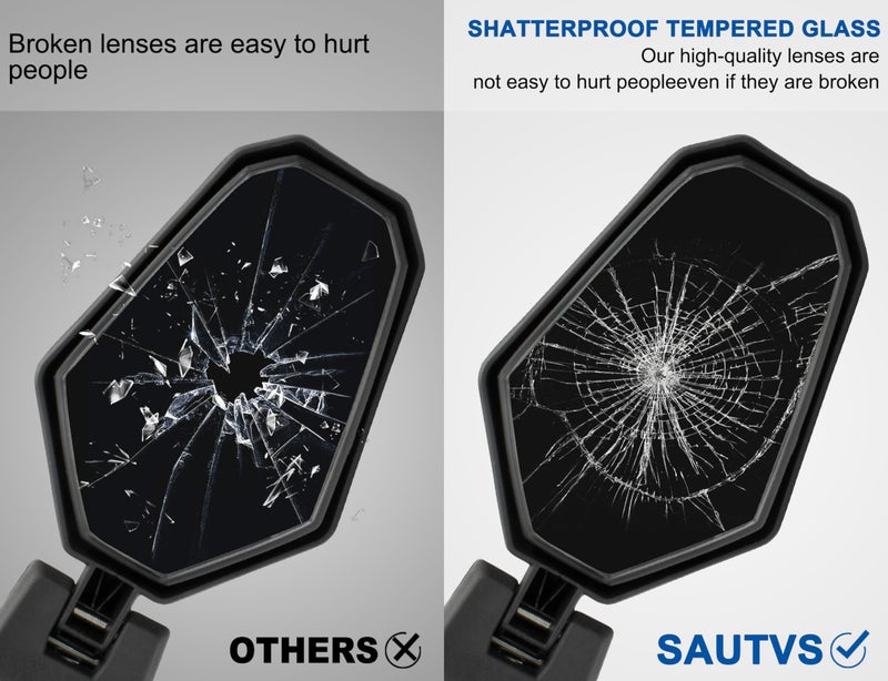 SAUTVS Adjustable Folding Side Rear View Mirrors for Can Am Maverick Trail Sport Commander, Premium Side Mirrors for Can-Am Maverick Trail Sport Commander 2018-2025 Accessories(2PCS, 715003639) - Image 4