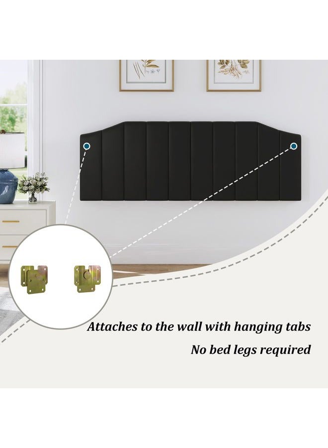 Furpopup King Size Headboard Only, Velvet Upholstered Headboard King/California King Size Wall Mount and Bed Frame Mount, Featuring High-Density Sponge Padding Easy Assembly Comfort Style-Black - Image 4