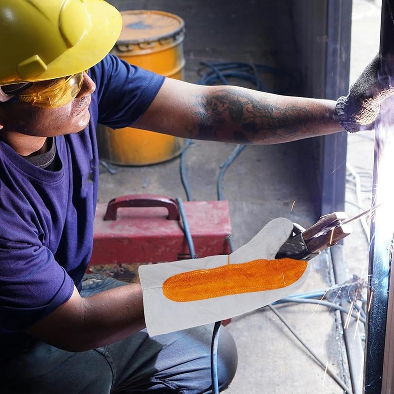 Heat Resistant Leather Welding Gloves Extended Wrist Protection Professional Outdoor Electrical Work - Image 5