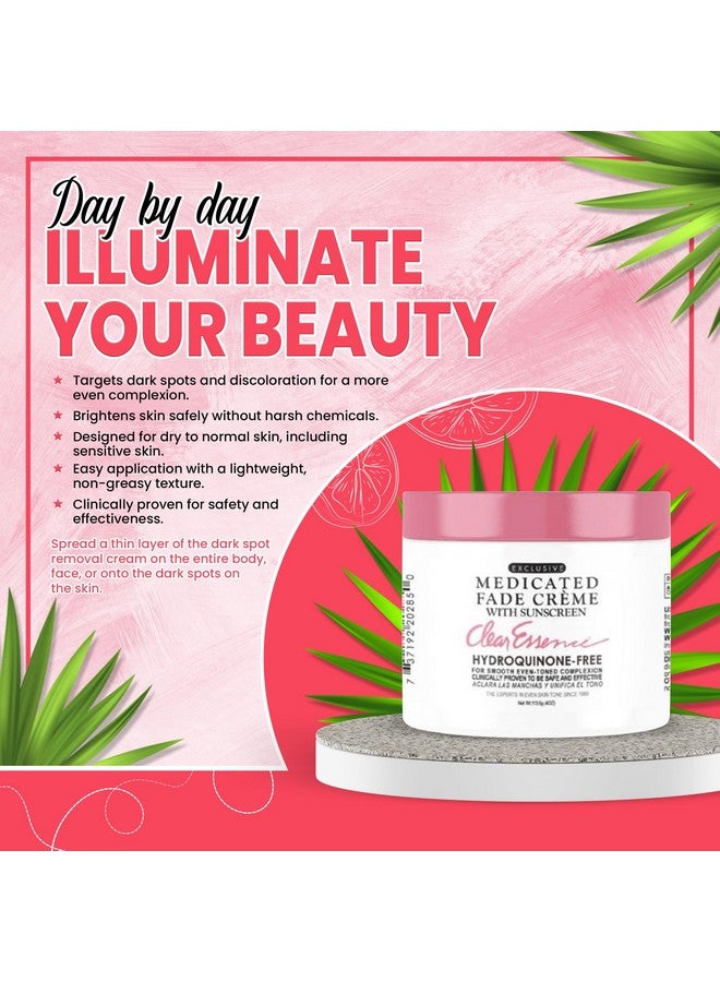 Clear Essence Exclusive Medicated Fade Creme With Sunscreen - Fade Cream For Dark Spots - Beauty Cream for Glowing Skin Complexion - Skin Care (4 Oz.) - Image 3