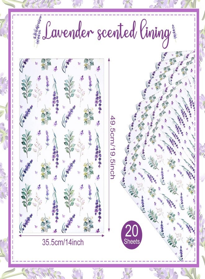 Geelin 20 Drawer Liners for Dresser Scented Paper Non Adhesive Fragrant Drawer Liners for Home Shelf Closet, 14 x 19.5 Inches(Lavender) - Image 2