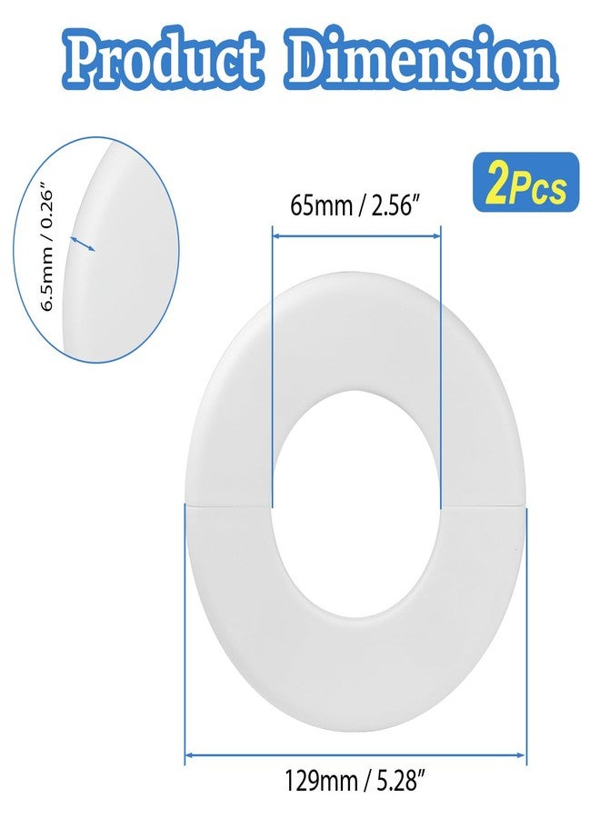 MroMax 2Pcs Wall Split Flange for 2.5"/64mm Diameter Pipe ABS Round Self-Adhesive Escutcheon Plates 5.1"/130mm OD Plumbing Cover Plate Cover for Water Pipe Faucet Wall Hole Decoration Accessories (White) - Image 3