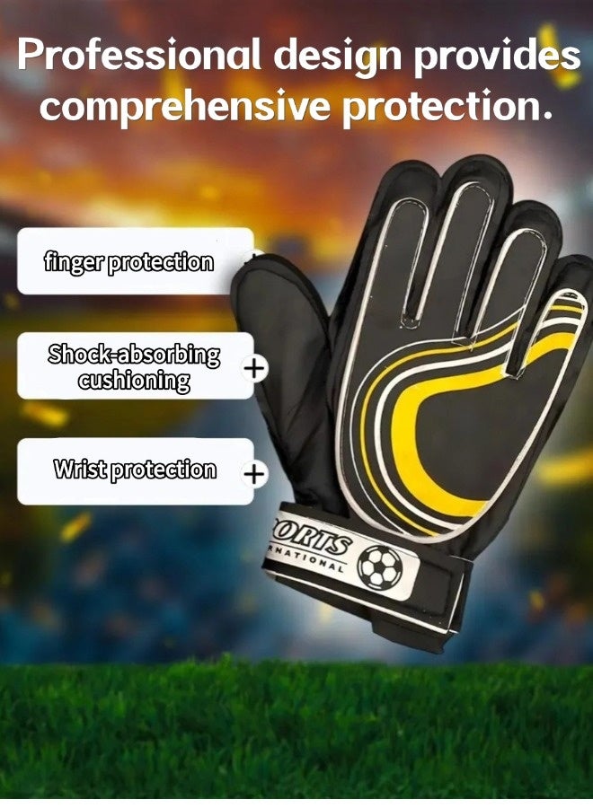 شيبشيب قفازات حارس مرمى للأطفال والبالغين بقبضة قوية لتدريبات ومباريات كرة القدم مع حماية كاملة للأصابع لتوفير حماية رائعة ومنع الإصابات - Image 3