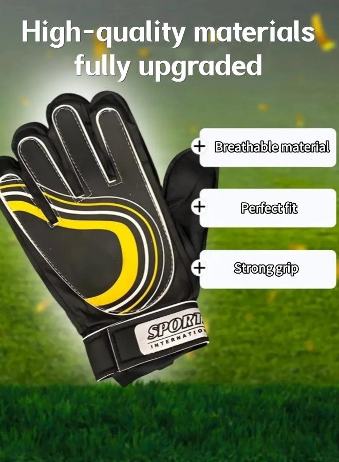 شيبشيب قفازات حارس مرمى للأطفال والبالغين بقبضة قوية لتدريبات ومباريات كرة القدم مع حماية كاملة للأصابع لتوفير حماية رائعة ومنع الإصابات - Image 2