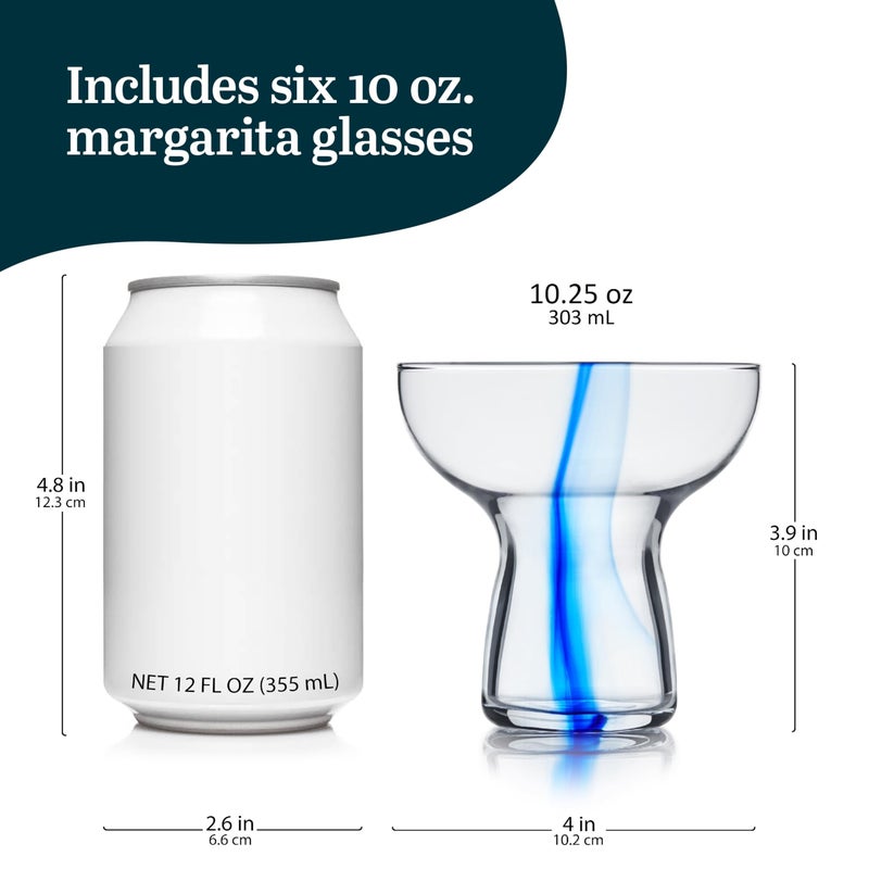 Libbey Blue Ribbon Stemless Margarita Glasses, Shallow Bowl Lightweight Margarita Glasses Set of 6, Margarita Set for Parties - Image 3